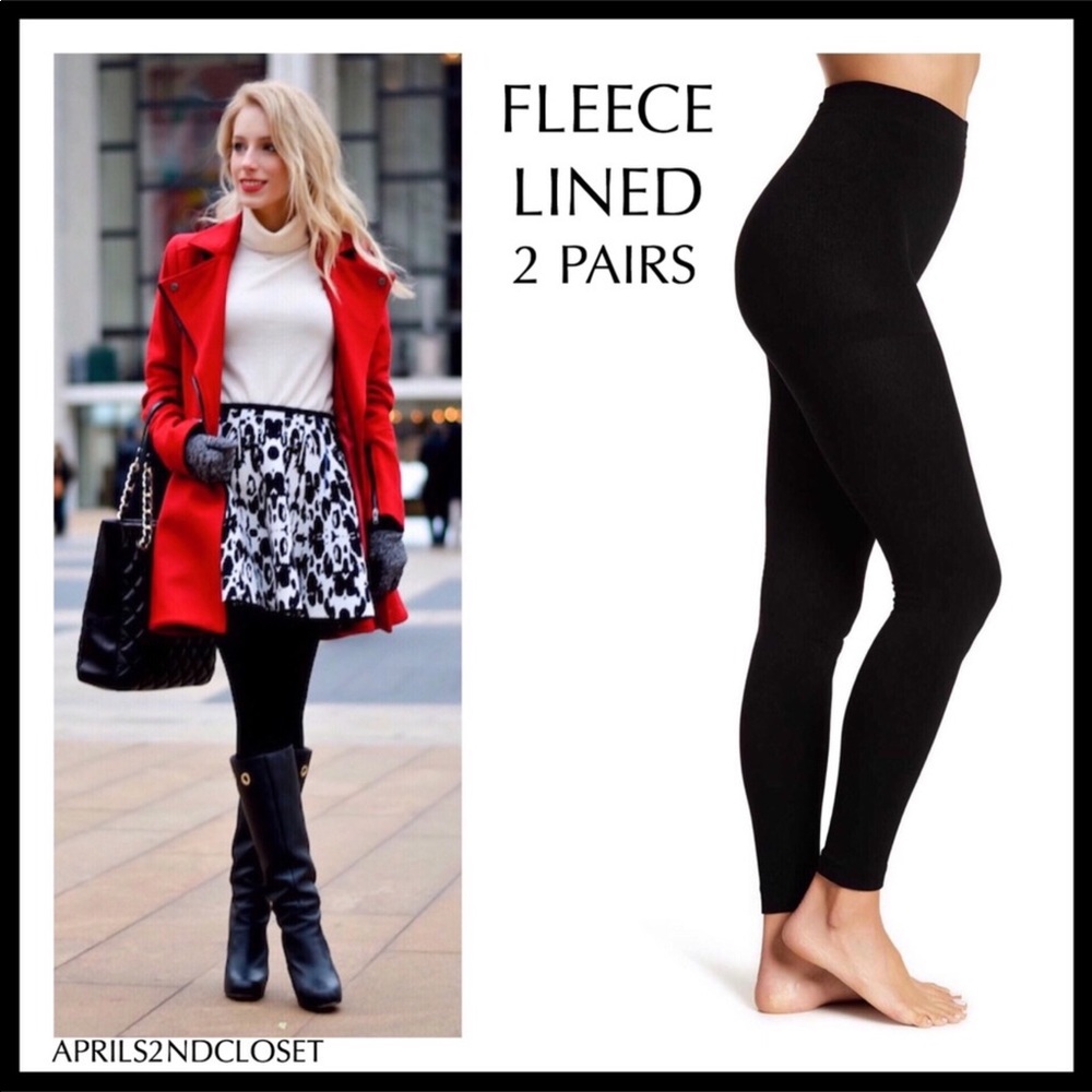 TIMBERLAND 2 BLACK FLEECE LINED LEGGINGS A2C - Picture 3 of 16